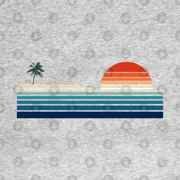 Minimalist, Geometric Retro Ocean Sunrise II by Insightly Designs